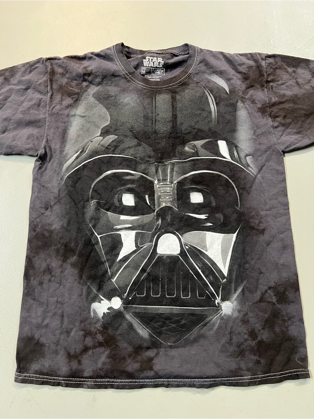 Star Wars Darth Vader Tie Dye Graphic T-Shirt Gray Black Size M Fifth Sun